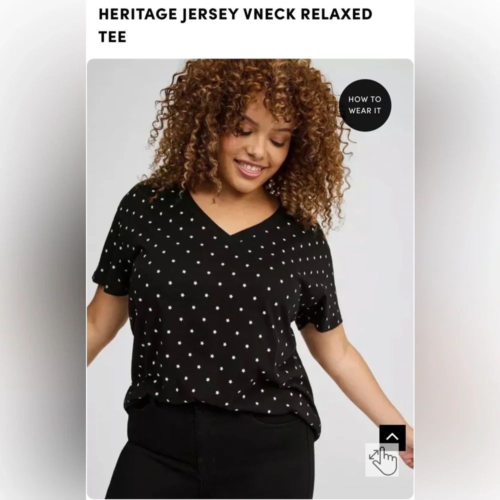 Torrid Size 2 (18/20) Jersey V-neck Relaxed Tee - Picture 1 of 7